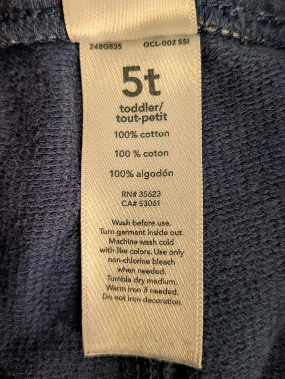 Carter's navy blue terry joggers size 5t